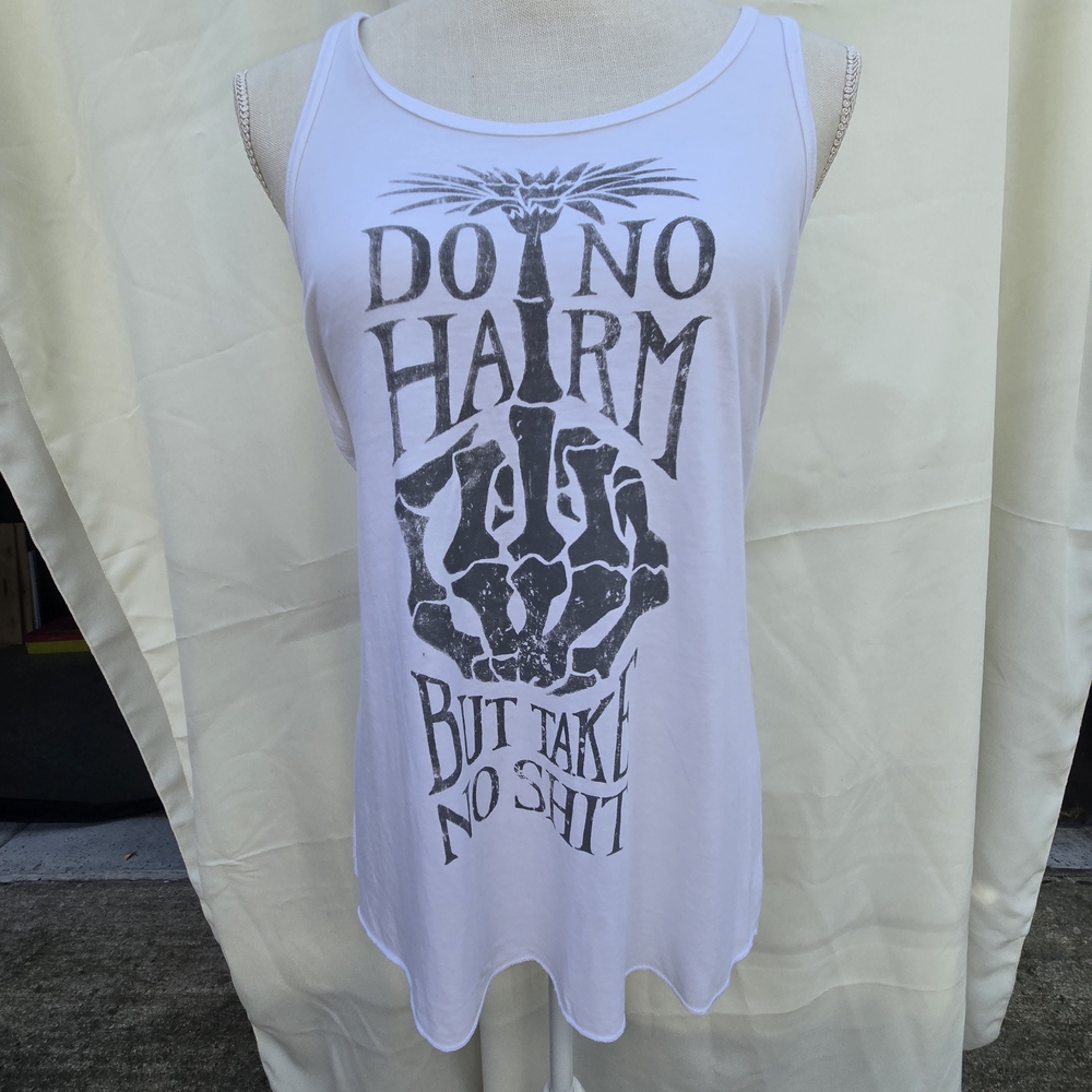 White Graphic Tank Top Size L
